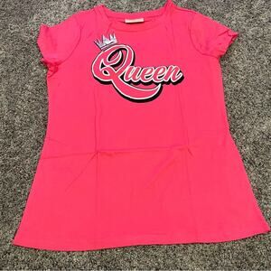 NEW Bobbie Brooks Pink Queen Tee Shirt Size Small ( 4 - 6 ) Short Sleeves